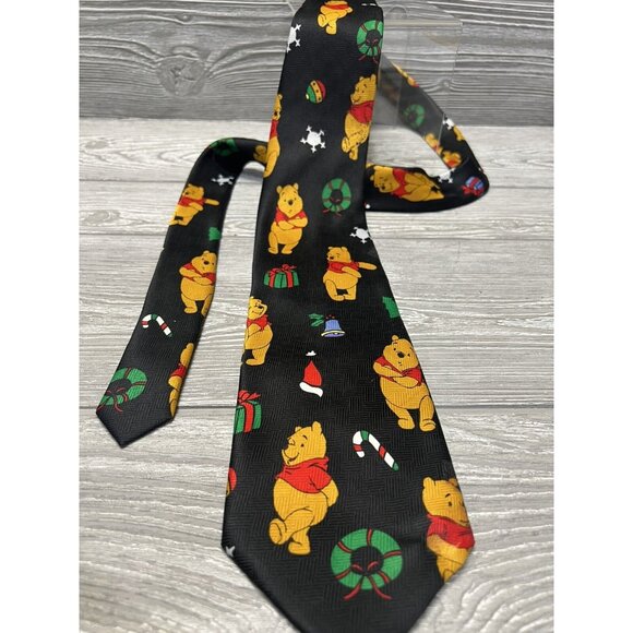 Winnie the Pooh Christmas Neck Tie Disney Men’s Holiday Novelty Polyester - Picture 1 of 7
